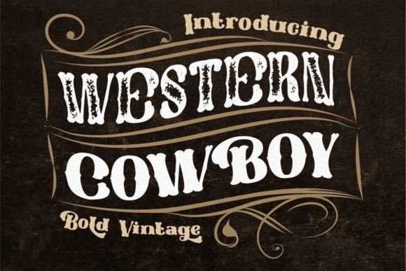 Western Cowboy: A Bold, Vintage Font for Creative Projects